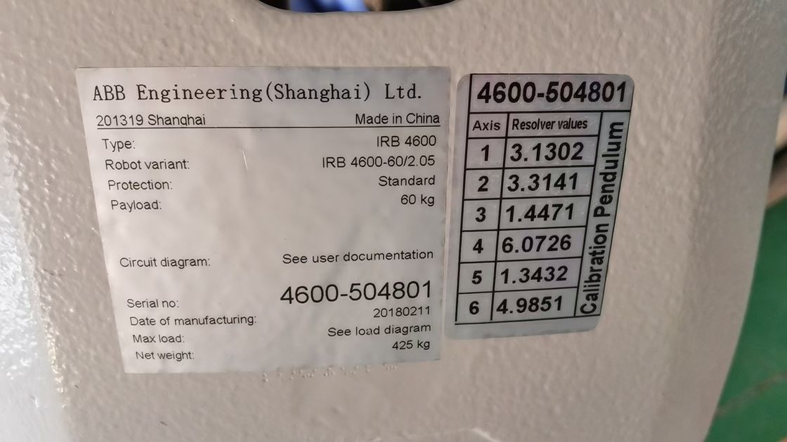 IRB 4600-60/2.05 6 trục cánh tay robot 60kg Trọng lượng hữu ích và tầm 2050mm cho lắp ráp sản xuất phụ gia